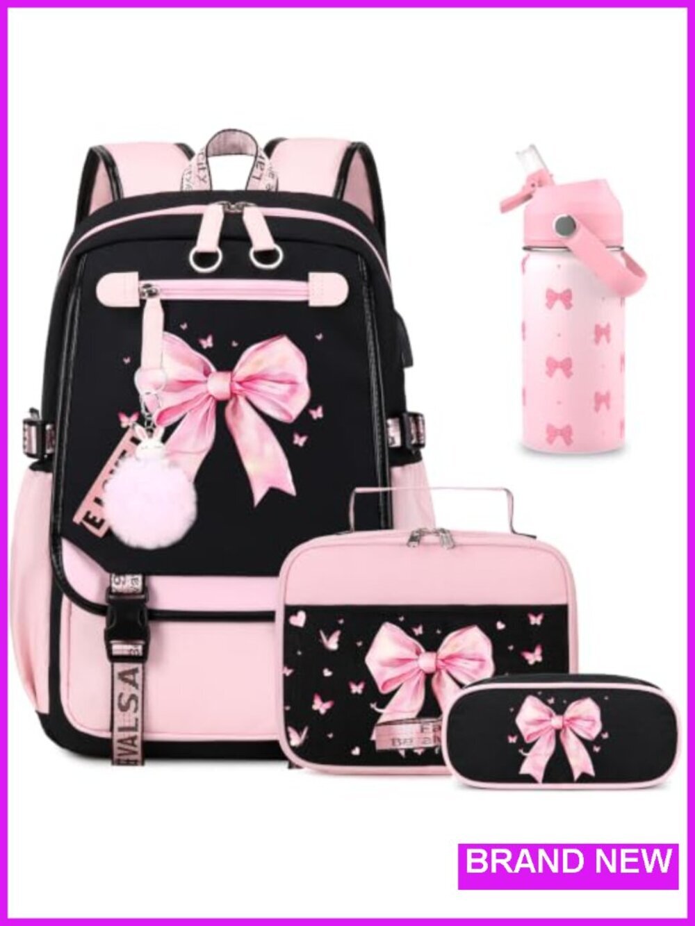 Kids Backpack with Insulated Water Bottle & Lunch Bag Set